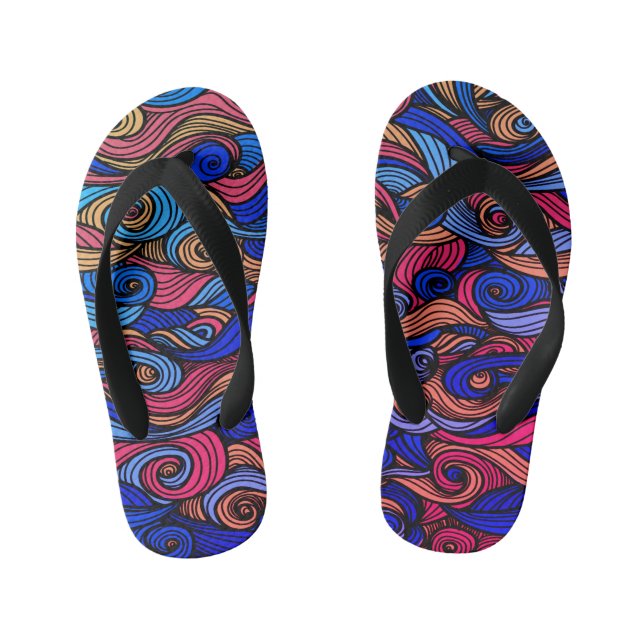 Wool Topped paisley    Kid's Flip Flops (Footbed)