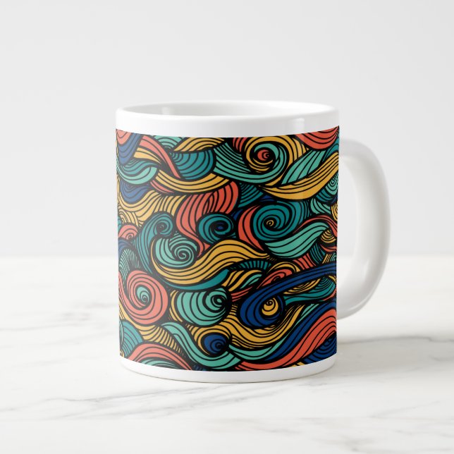 Wool Topped paisley      Large Coffee Mug (Front Right)