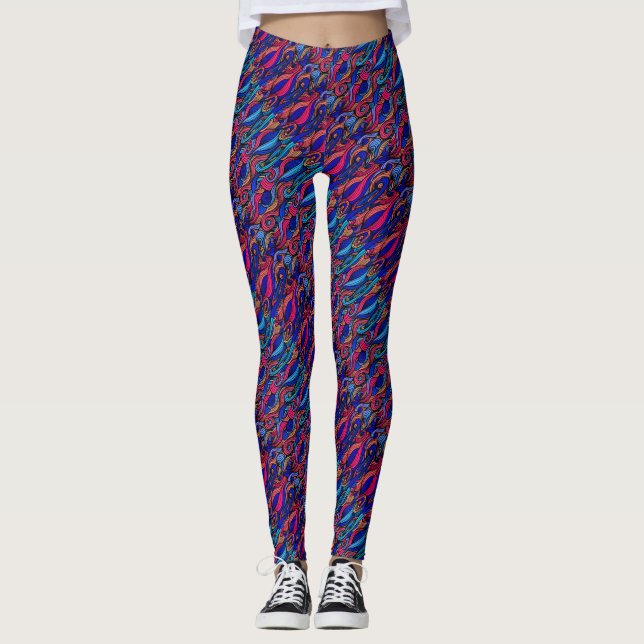 Wool Topped paisley      Leggings (Front)