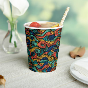 Wool Topped paisley Paper Cups