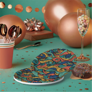 Wool Topped paisley      Paper Plate