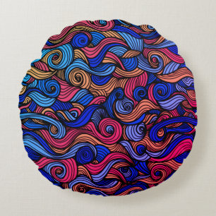 Wool Topped paisley Round Cushion