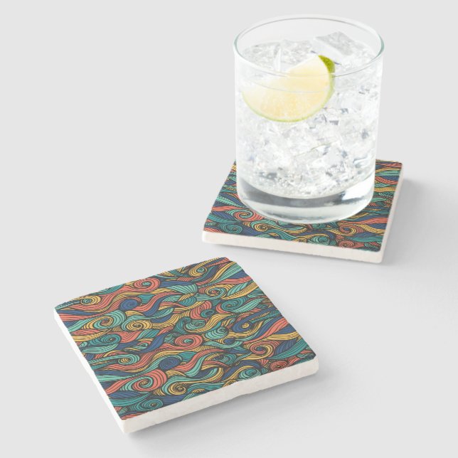 Wool Topped paisley      Stone Coaster (Side)