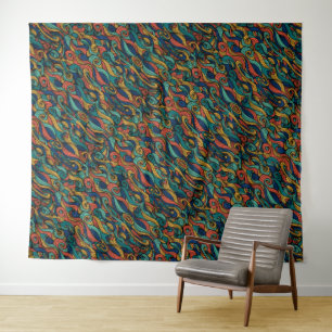 Wool Topped paisley Tapestry