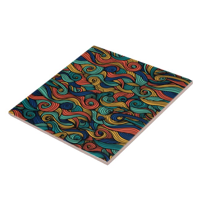 Wool Topped paisley      Tile (Side)