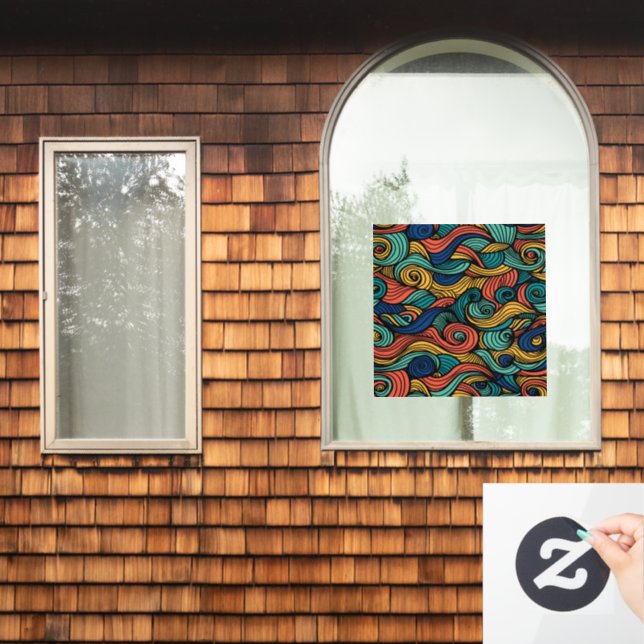 Wool Topped paisley      Window Cling (Home Window)