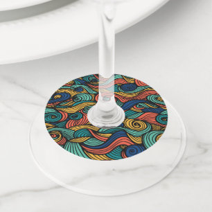 Wool Topped paisley      Wine Glass Tag