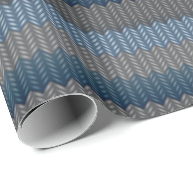 Wool Wrapping Paper Blue Knitting Wool Gift Paper (Roll Corner)