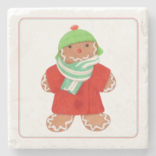 WOOLIE GINGERBREAD Marble Stone Coaster (Front)