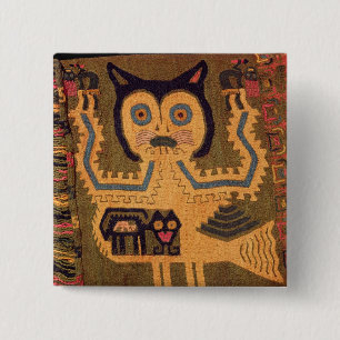 Woollen figure of a jaguar, Paracas Culture 15 Cm Square Badge