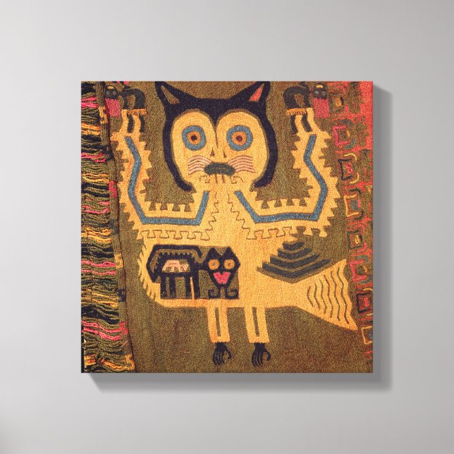 Woollen figure of a jaguar, Paracas Culture Canvas Print (Front)