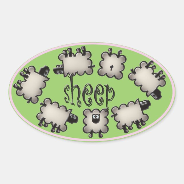 woollies oval sticker (Front)