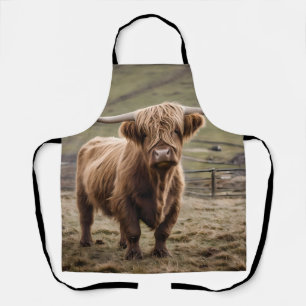 Woolly Brown Highland Cow, Apron