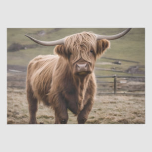 Woolly Brown Highland Cow, Tissue Paper
