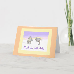 Woolly Mammoth and Dinosaur birthday card
