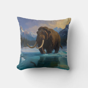 Woolly Mammoth and Rocky Mountains Cushion