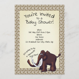 Woolly Mammoth Baby Shower Invitation
