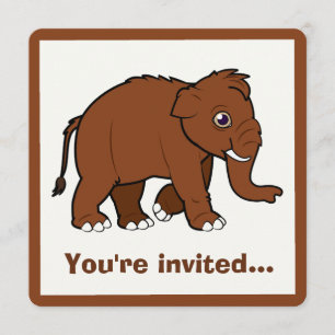 Woolly Mammoth Birthday Invitation