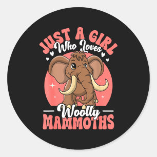 Woolly Mammoth Costume For Girls Who Love Mammoths Classic Round Sticker