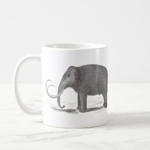 Woolly Mammoth Extinct Mastodon Antique Print Coffee Mug