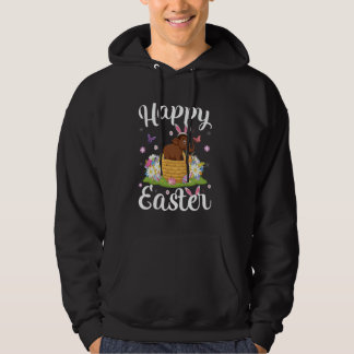 Woolly Mammoth Happy Easter Egg Hunt Bunny Ear Eas Hoodie