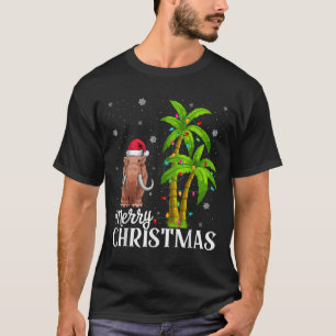 Woolly Mammoth Lovers Men Women Christmas Tree Lig T-Shirt