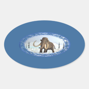 Woolly Mammoth Oval Sticker