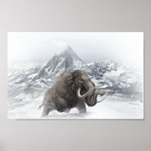 Woolly Mammoth Prehistoric Animal ice age Poster