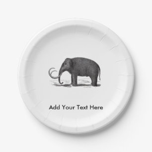 Woolly Mammoth Prehistoric Elephant Paper Plate