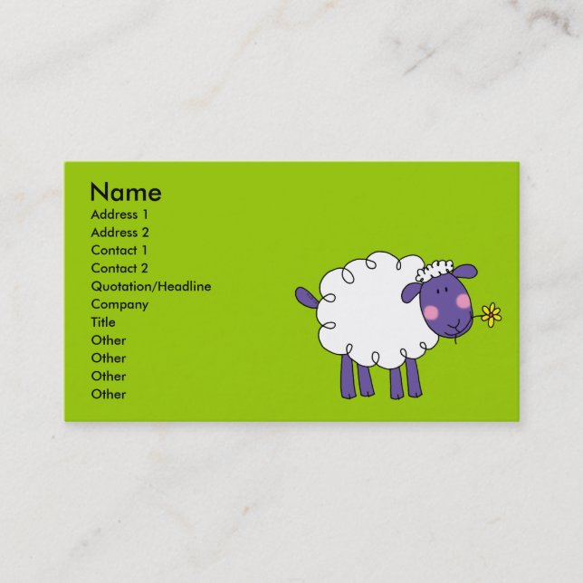 Woolly sheep business card (Front)