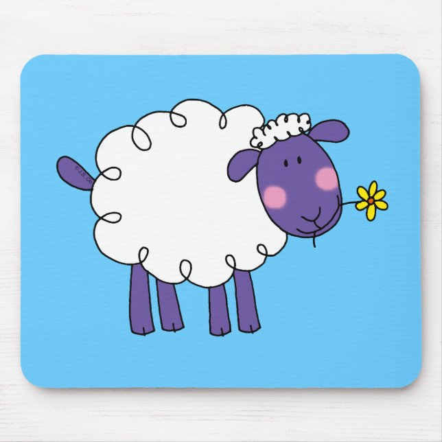 Woolly sheep mouse mat (Front)
