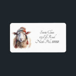 Woolly Wonderland, custom Label<br><div class="desc">Make your holiday mail enchanting with our adorable Customisable "Woolly Wonderland" Christmas Sheep Address Labels! These charming labels feature our beloved watercolor Christmas sheep, looking perfectly festive in its cosy knit hat, ready to bring heartwarming whimsy to every envelope you send. What makes these labels truly special is the customisable...</div>