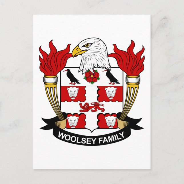 Woolsey Family Crest Postcard (Front)