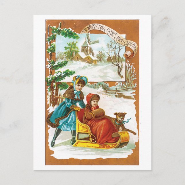 Woolson Spice Company Wishes You a Merry Christmas Holiday Postcard (Front)