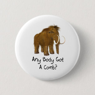 Wooly Mammoth 6 Cm Round Badge