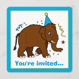 Wooly Mammoth Birthday Invitation