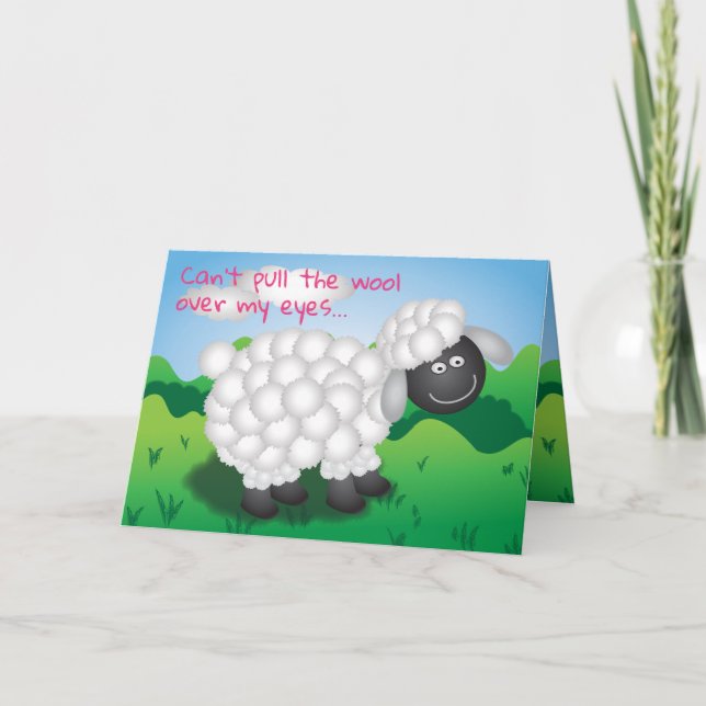 Wooly Sheep Valentine Holiday Card (Front)
