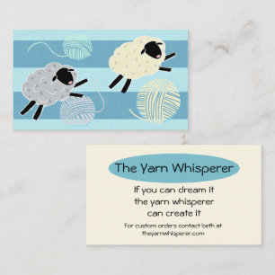 Wooly Sheep Yarn Crochet Knit Business Card