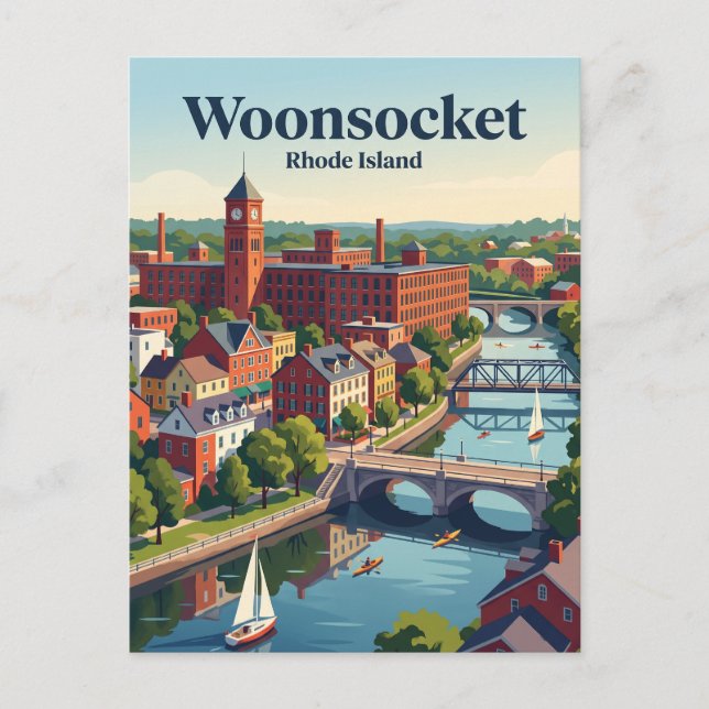Woonsocket, Rhode Island Postcard (Front)