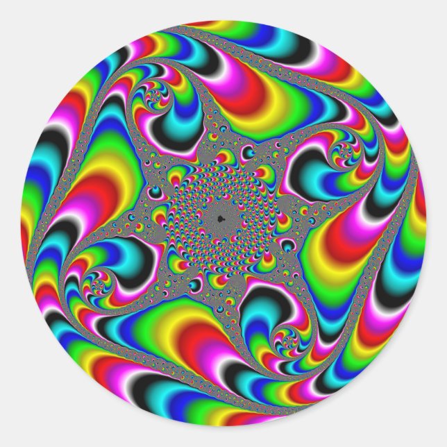 Woooo Mandelbrot Fractal Classic Round Sticker (Front)