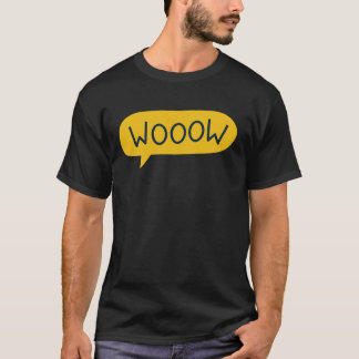 WOOOOW Modern Yellow Speech Bubble Excitement art T-Shirt