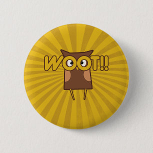 Woot Congrats Owl 6 Cm Round Badge