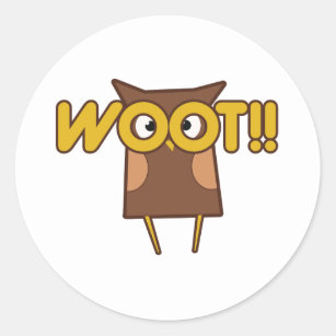 Woot Congrats Owl Classic Round Sticker