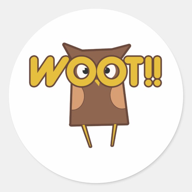 Woot Congrats Owl Classic Round Sticker (Front)