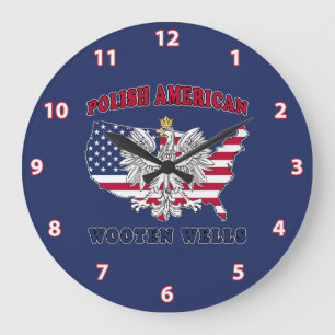 Wooten Wells Texas Polish American Large Clock