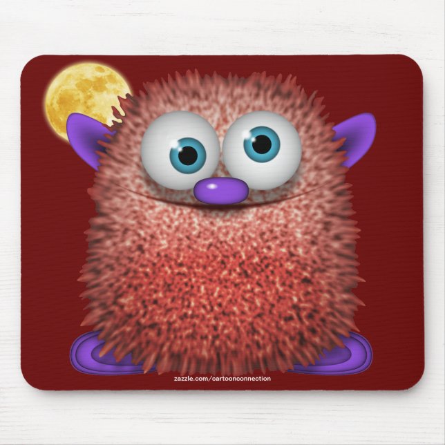 Woozle the Cute Wuzzy Butt & Moon, Kids Mousepad (Front)