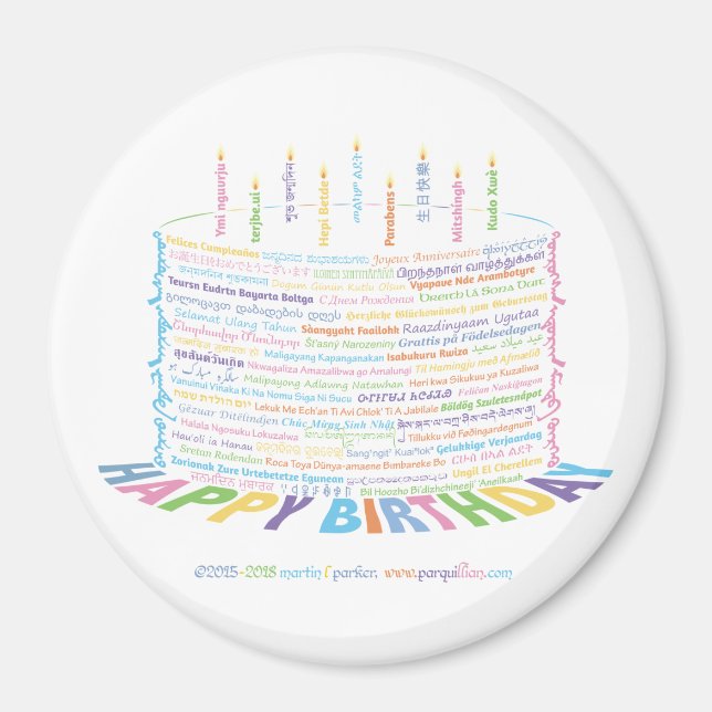 Wor(l)d Birthday Cake Magnet (Front)