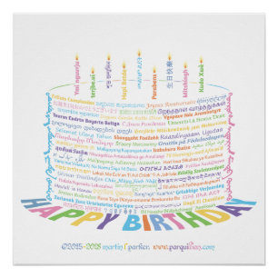 Wor(l)d Birthday Cake Poster
