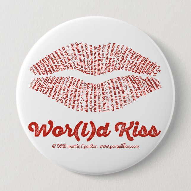 Wor(l)d Kiss Button (Front)
