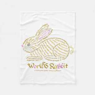 Wor(l)d Rabbit Fleece Blanket